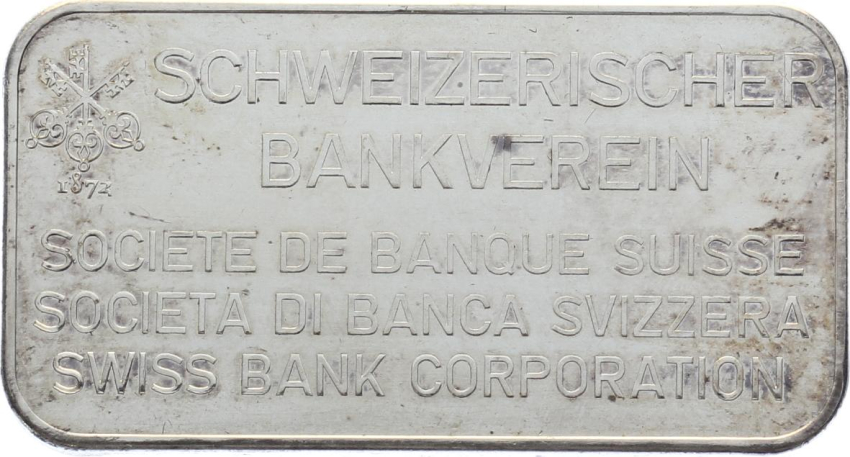 100 Gramm Silberbarren Schweizerischer Bankverein - MP Edelmetalle